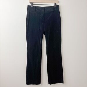 LOFT‎ Julie Low Rise Bootcut Velvet Pants Womens 4 Black Y2K Minimalist Chic